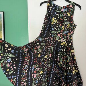 Closet of London Black Floral Dress Modcloth Fit & Flare